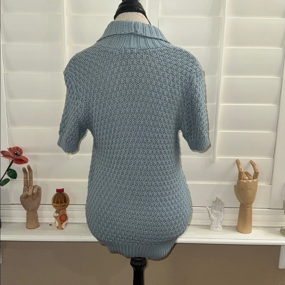 Talbots Short Sleeve Cable Knit Cardigan Sweater